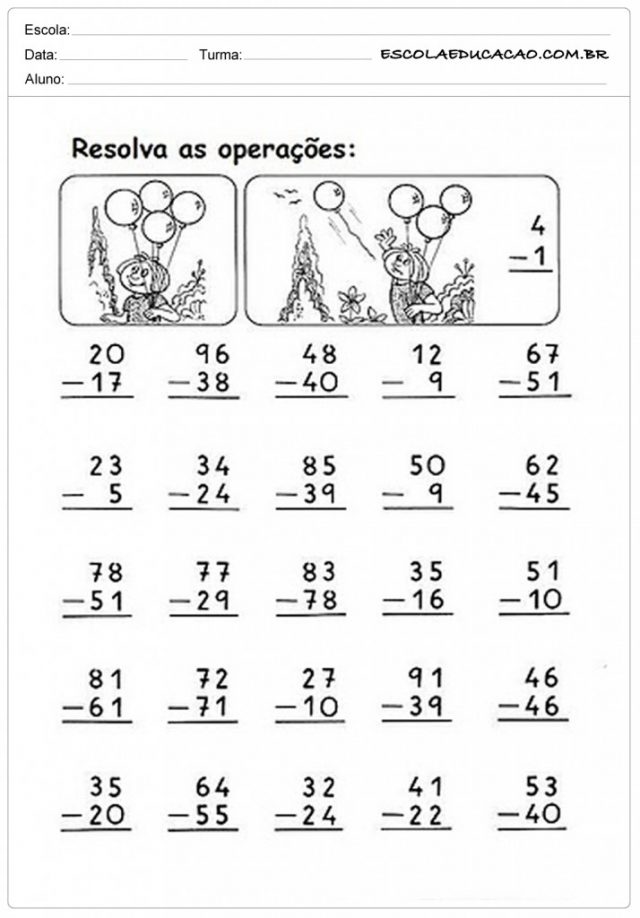 atividades subtrair 3 ano 714x1024 SÓ ESCOLA