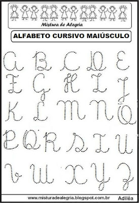 Alfabeto Cursivo Pontilhado Maic Basculo Alfabetizac A C A O Imprimir S Escola