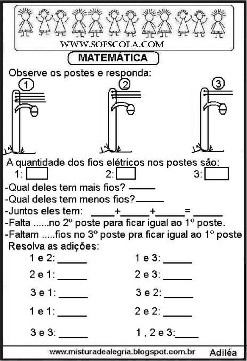 Atividade De Matematica Series Iniciais Alfabetizacao Imprimir S