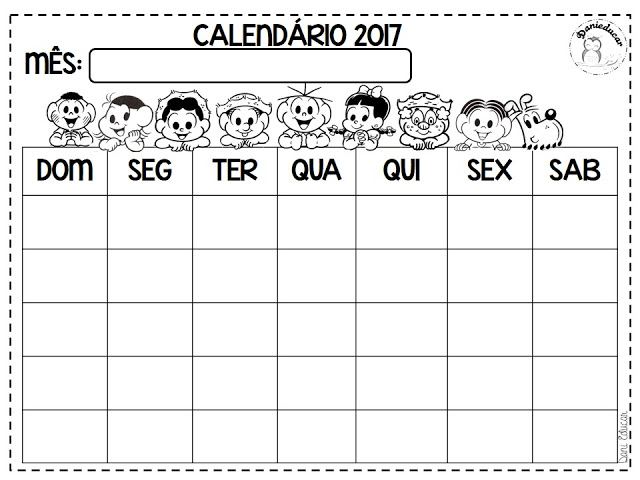 Modelo De Calendario Para Completar Imprimir Pdf S Escola