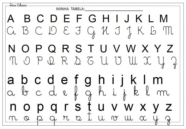 Tabela Do Alfabeto Para Imprimir Letras Mai Sculas E Minusculas