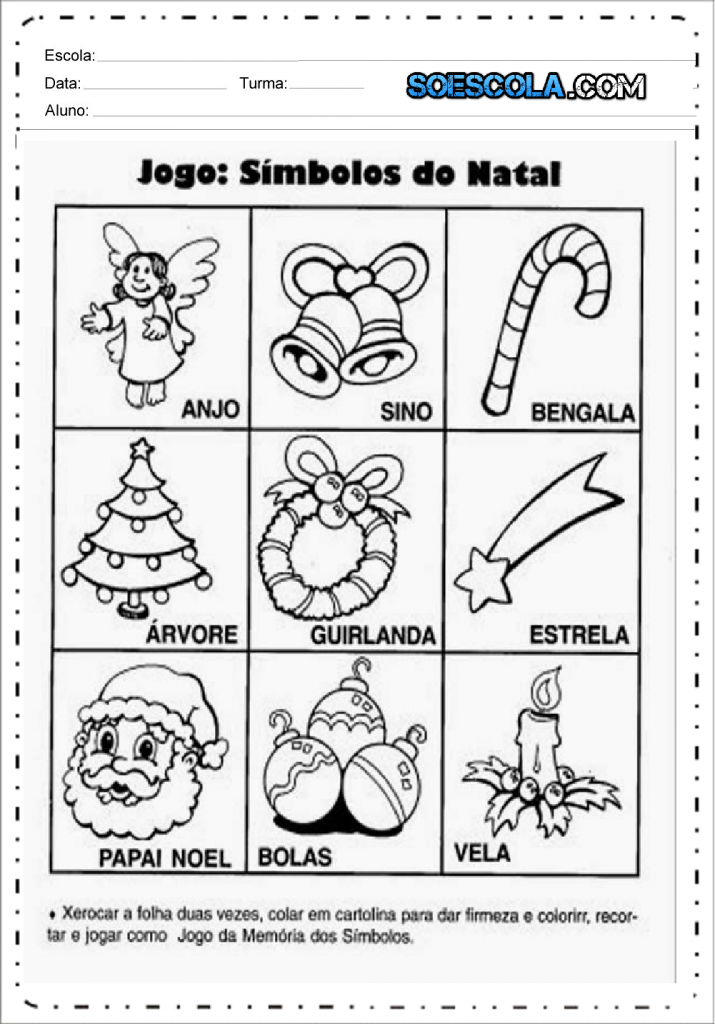 Símbolos do Natal Atividades de Natal para Educação Infantil SÓ ESCOLA