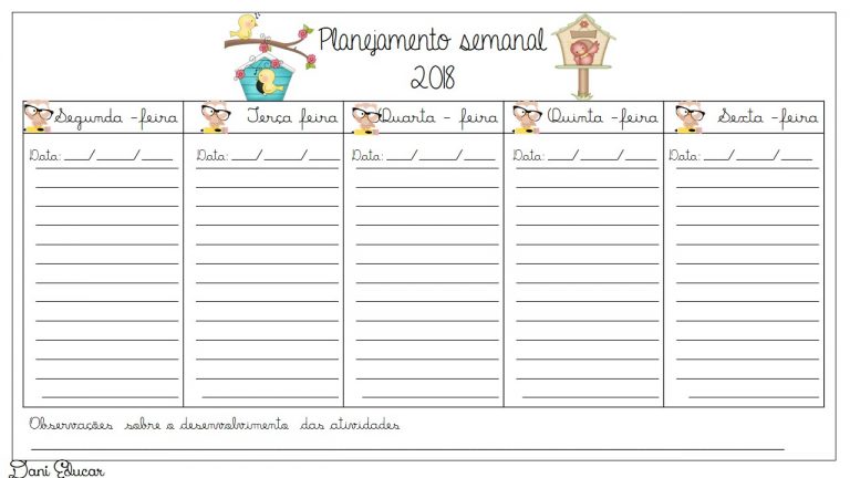 Modelo De Planejamento Semanal Planejamento Para Professores S Escola