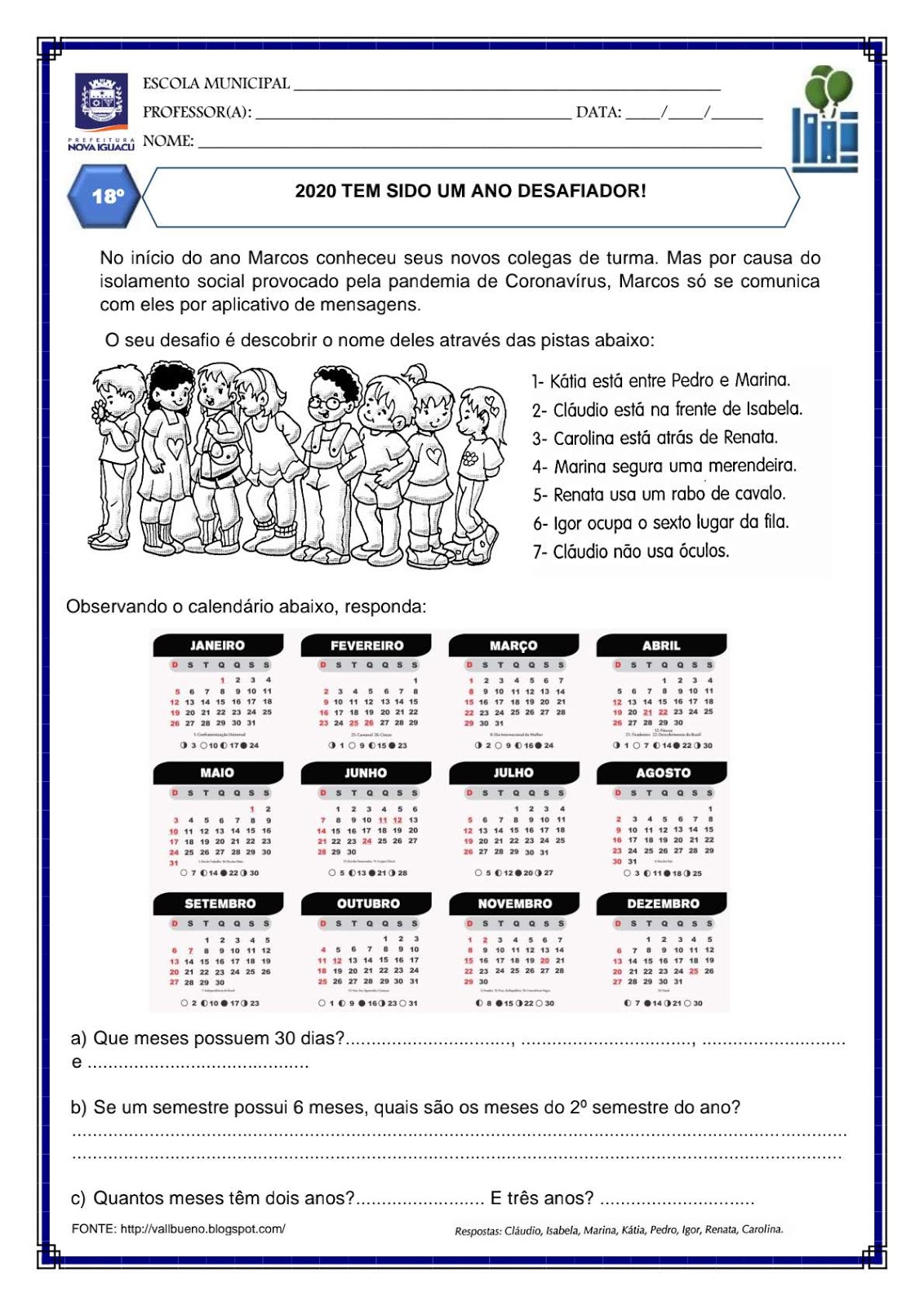 Atividades Complementares Ano Para Imprimir S Escola