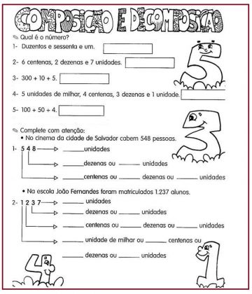 Atividades de Composição e Decomposição SÓ ESCOLA