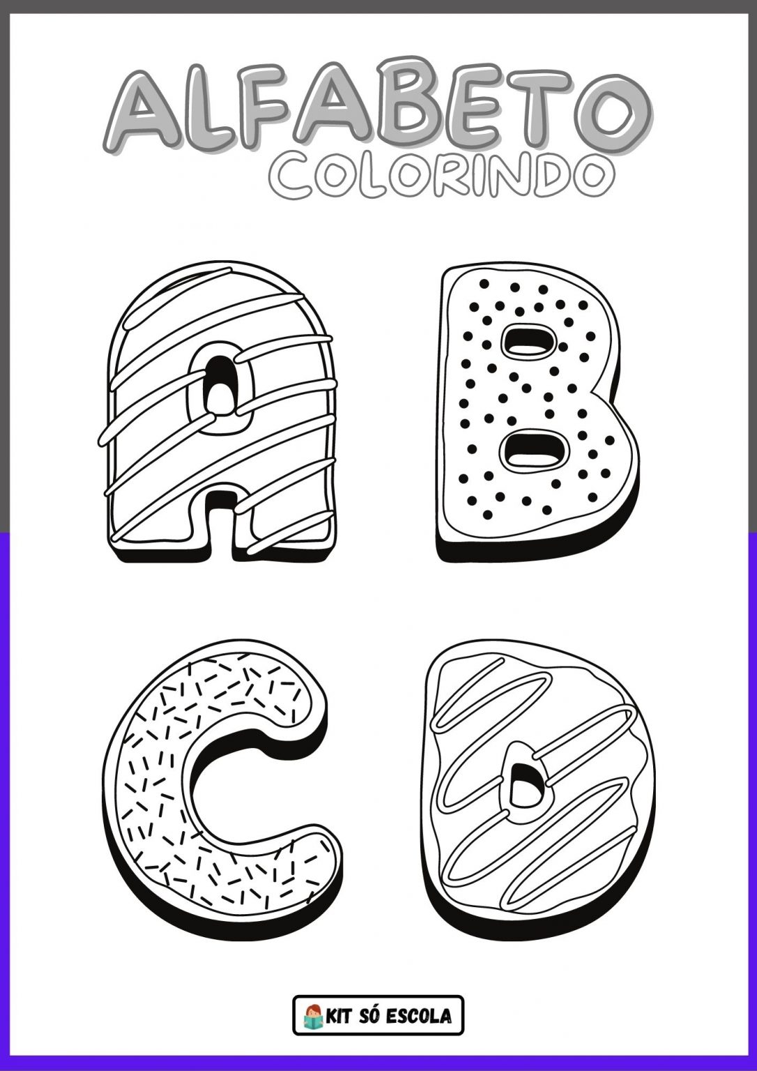 Fichas Alfabeto Ilustrado Para Colorir S Escola