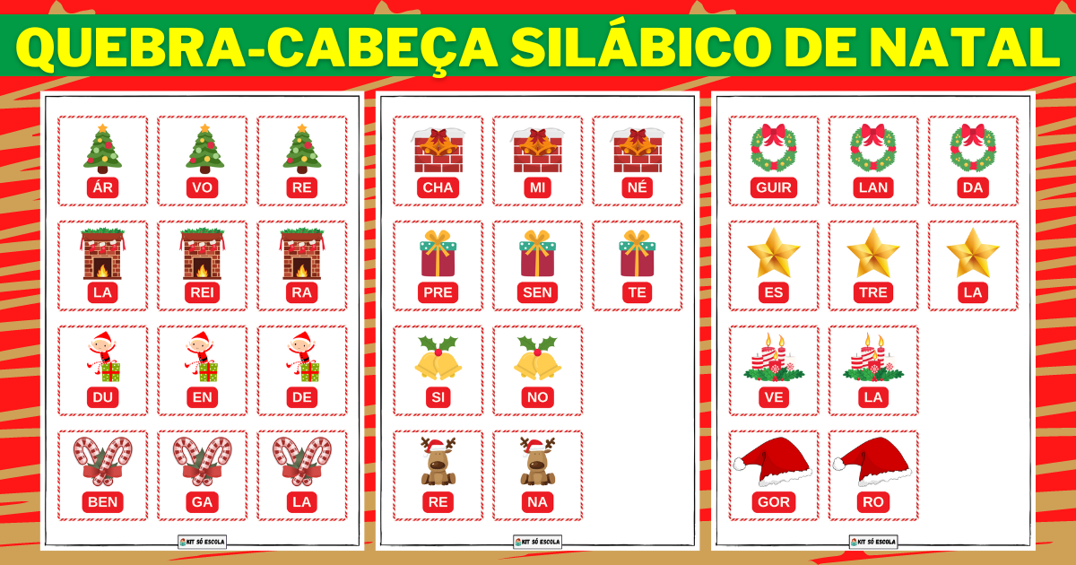 Quebra Cabe A Sil Bico De Natal S Escola