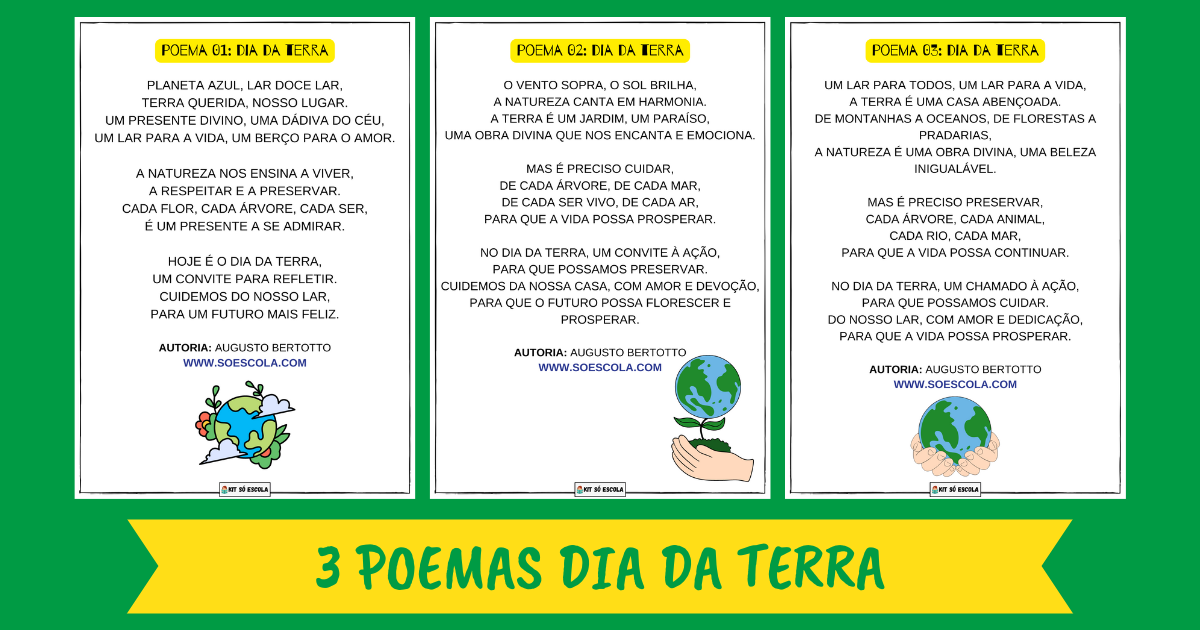 Poemas Dia da Terra para imprimir SÓ ESCOLA