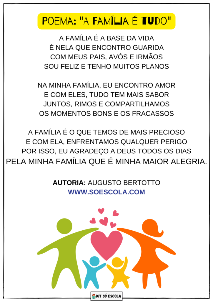 Poemas Dia Da Familia Para Imprimir S Escola