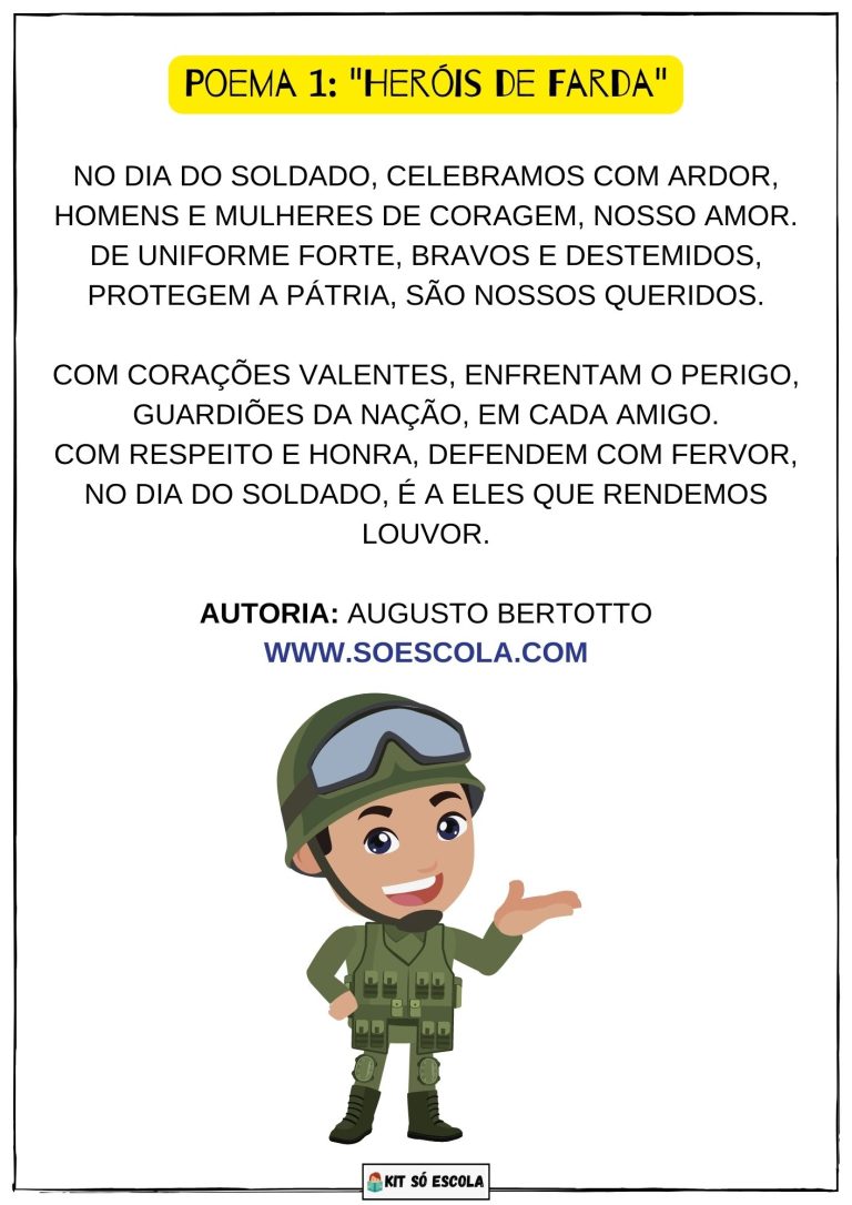 6 Poemas sobre o Dia do Soldado SÓ ESCOLA