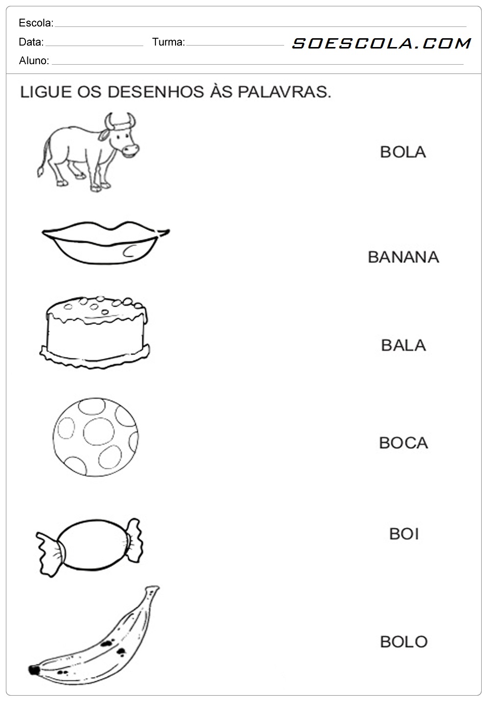 Ligue-os-desenhos-letra-b — SÓ ESCOLA