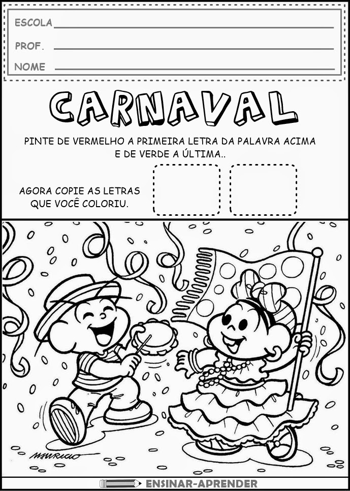 Atividades De Carnaval Para Imprimir — SÓ Escola