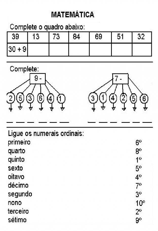 Atividade De Matematica Series Iniciais Alfabetizacao Imprimir 5 — SÓ