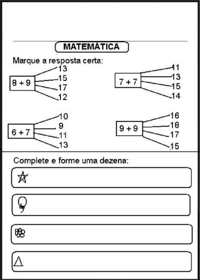 Atividade De Matematica Series Iniciais Alfabetizacao Imprimir S