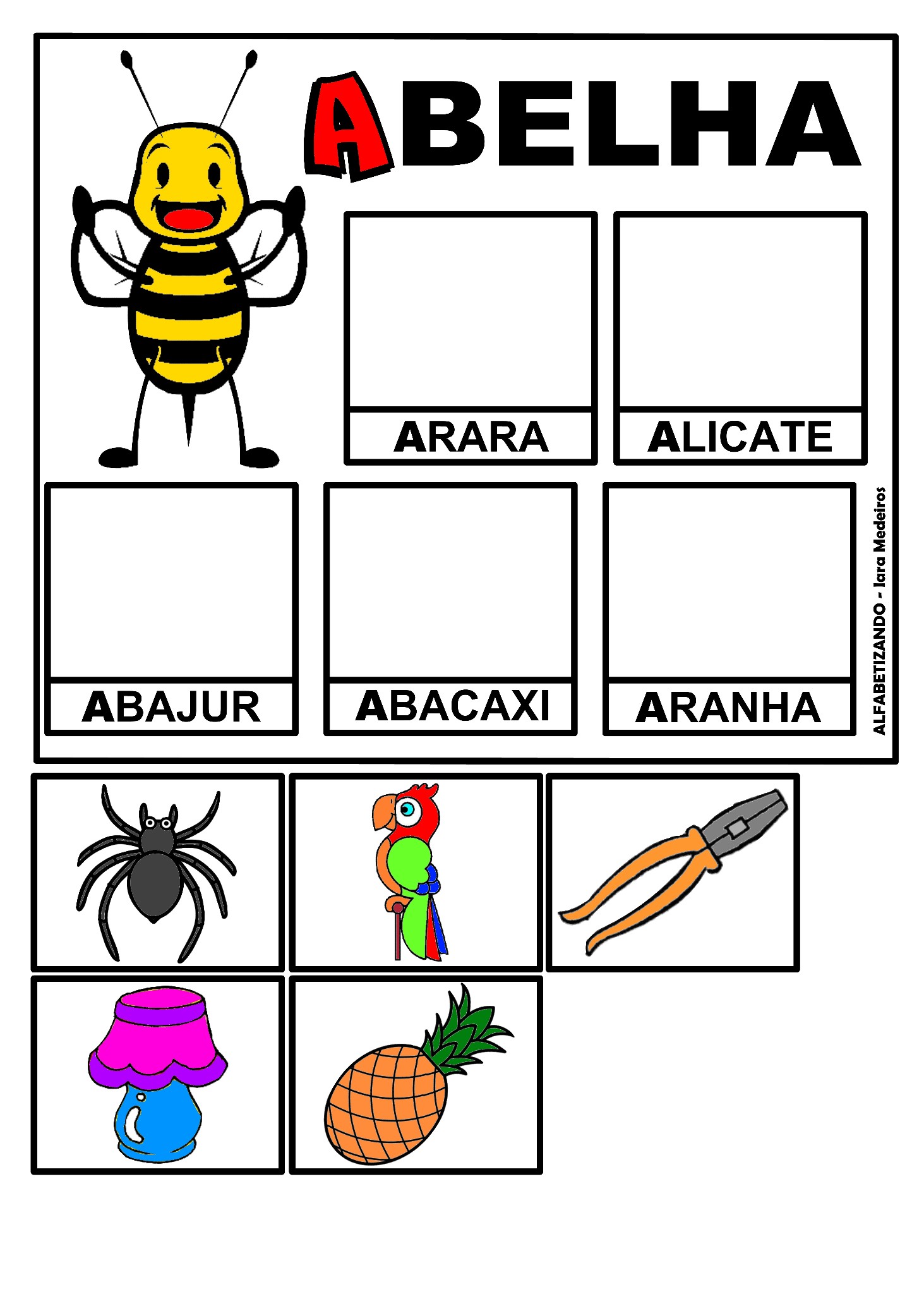 Kit Jogo de escrita alfabetização +Tabela Alfabeto Colorido