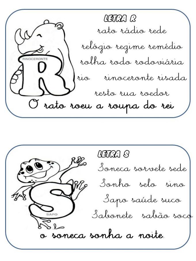 Fichas De Leitura Com Letras Cursivas 9 — SÓ Escola 0b7 