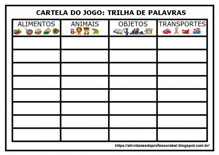 Jogo Trilha Das Palavras Para Imprimir S Escola