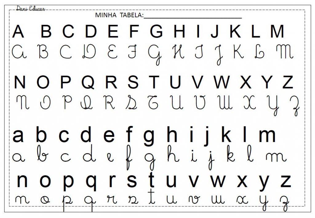 Tabela Do Alfabeto Para Imprimir Com Letras Maiúsculas E Minusculas 8144