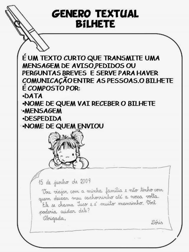 Apostila Dos G Neros Textuais Com Atividades Bilhete S Escola