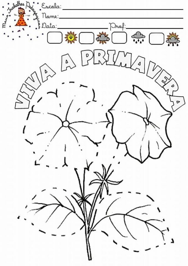 Atividades Com A Tem Tica Primavera Desenhos Pontilhados Para Colorir