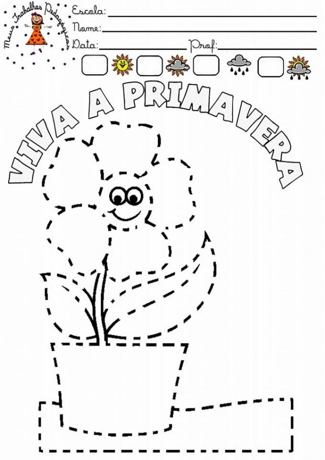 Atividades Com A Tem Tica Primavera Desenhos Pontilhados Para Colorir