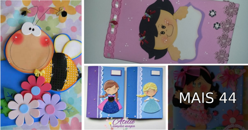 Ideias de capas lindas e personalizadas em EVA SÓ ESCOLA