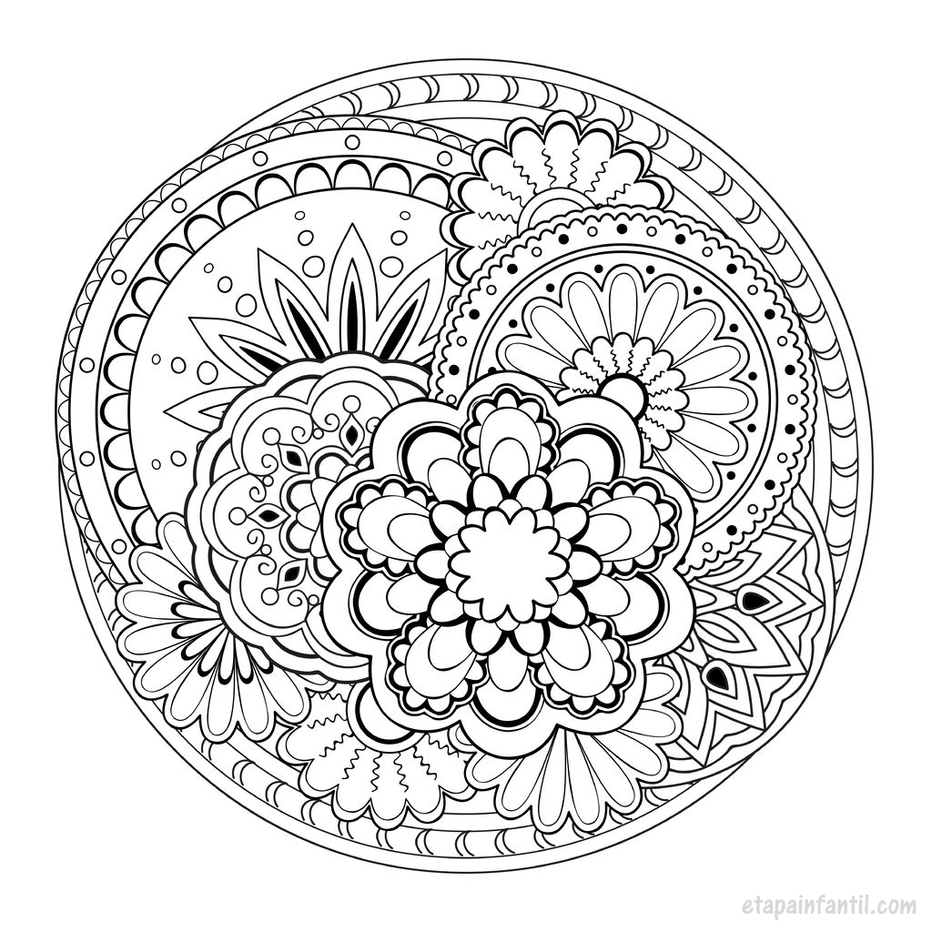 Desenhos para colorir Mandala de flores 5 - Desenhos para colorir grátis  para imprimir