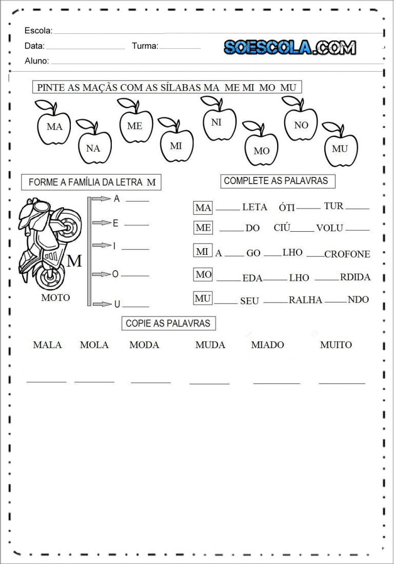 Atividades De Alfabetiza O Para Imprimir Fam Lias Sil Bicas