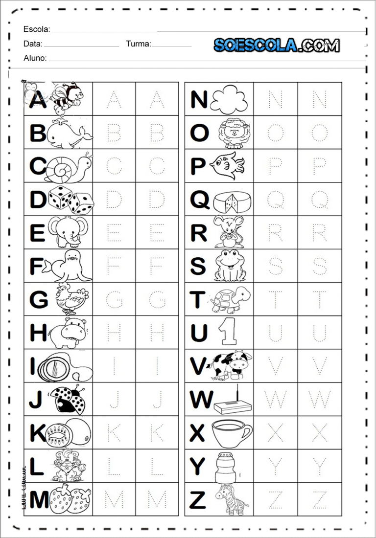 Alfabeto Pontilhado Atividades Educativas Para Imprimir 2995
