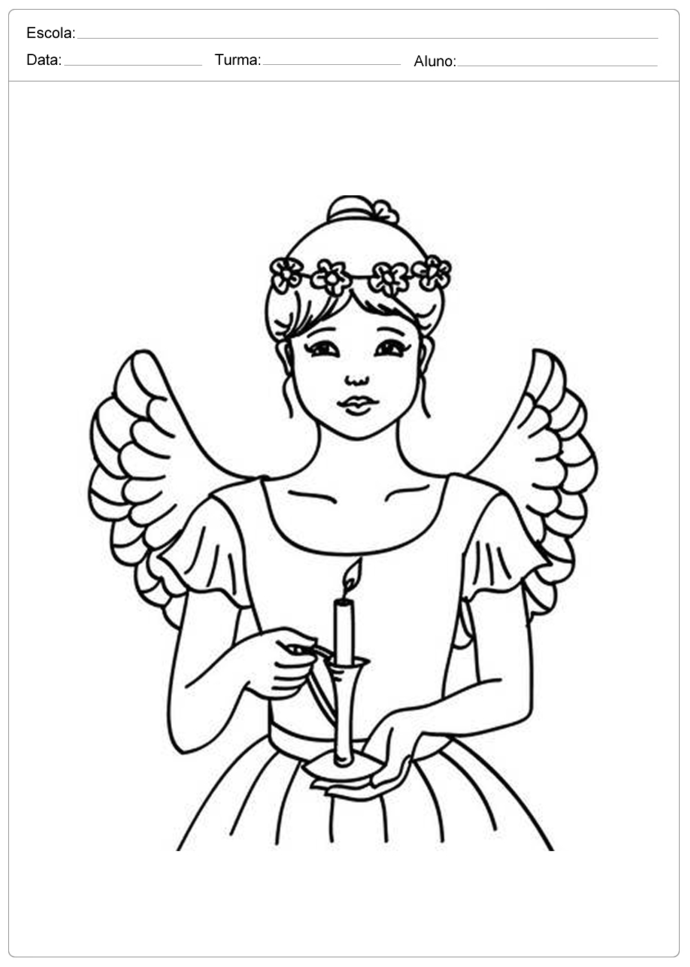 Desenhos para colorir carinha de anjo