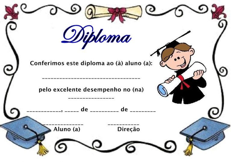 Modelos de Diploma para Educação infantil SÓ ESCOLA