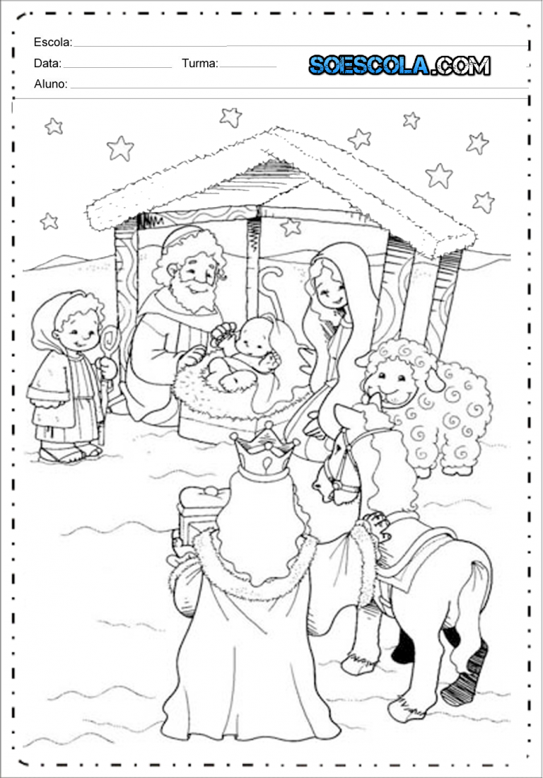 Desenhos de Presépio de Natal para colorir - SÓ ESCOLA