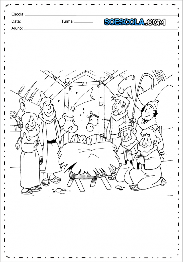 Desenhos de Presépio de Natal para colorir - SÓ ESCOLA