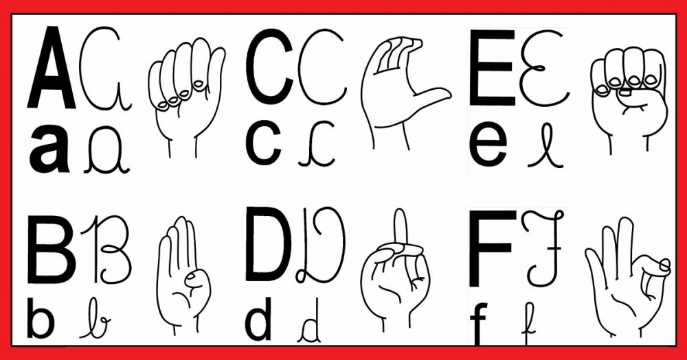 Alfabeto Em Libras Com 4 Tipos De Letras — SÓ Escola