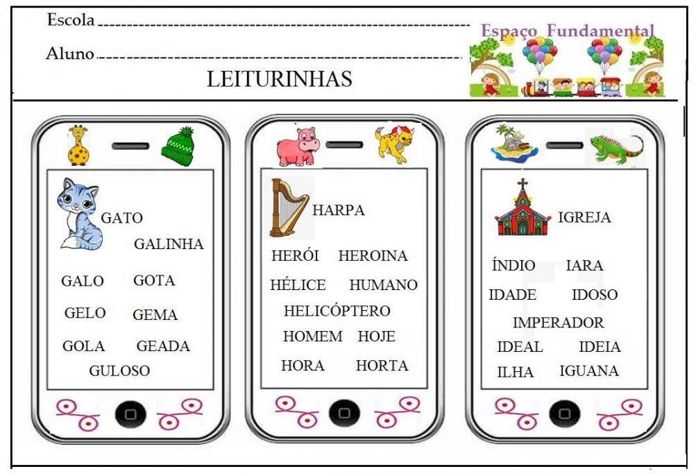 Fichas De Leitura Simples Para Imprimir - SÓ ESCOLA