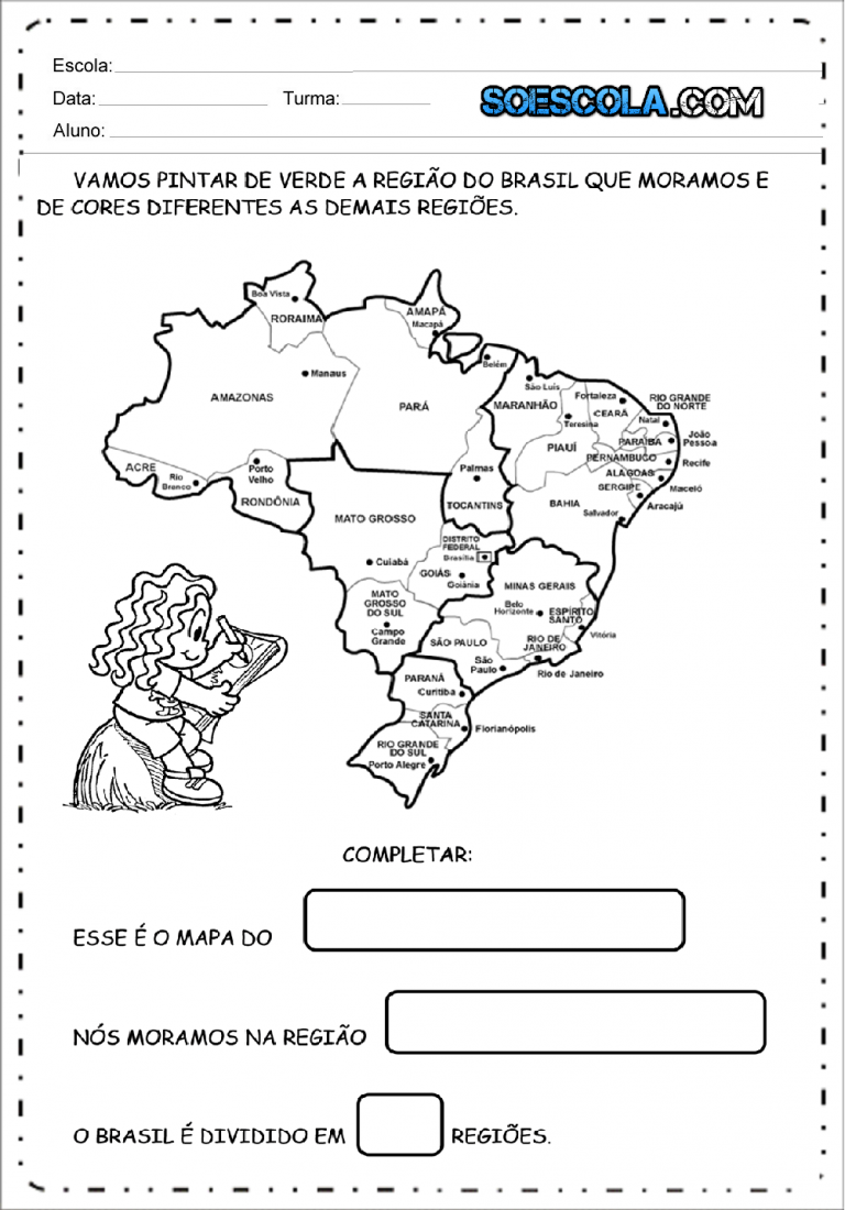 Atividades Sobre As Regiões Do Brasil Para Imprimir - SÓ ESCOLA