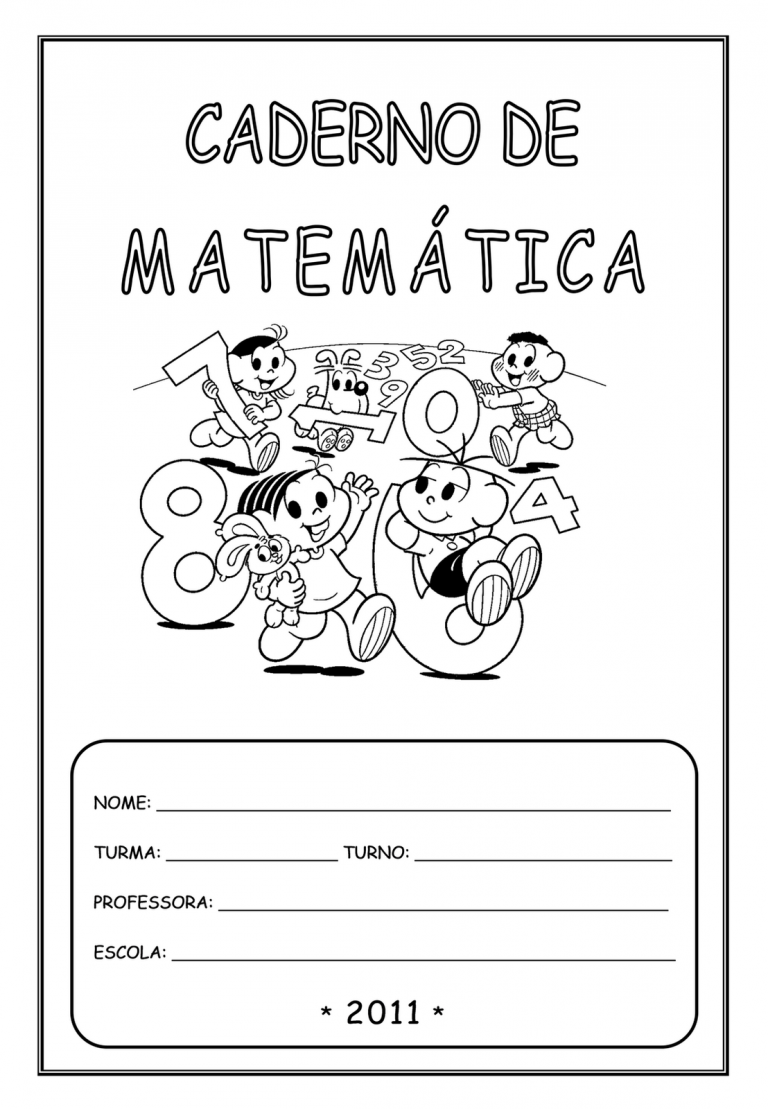 Capas De Caderno Para Imprimir - Matemática — SÓ ESCOLA