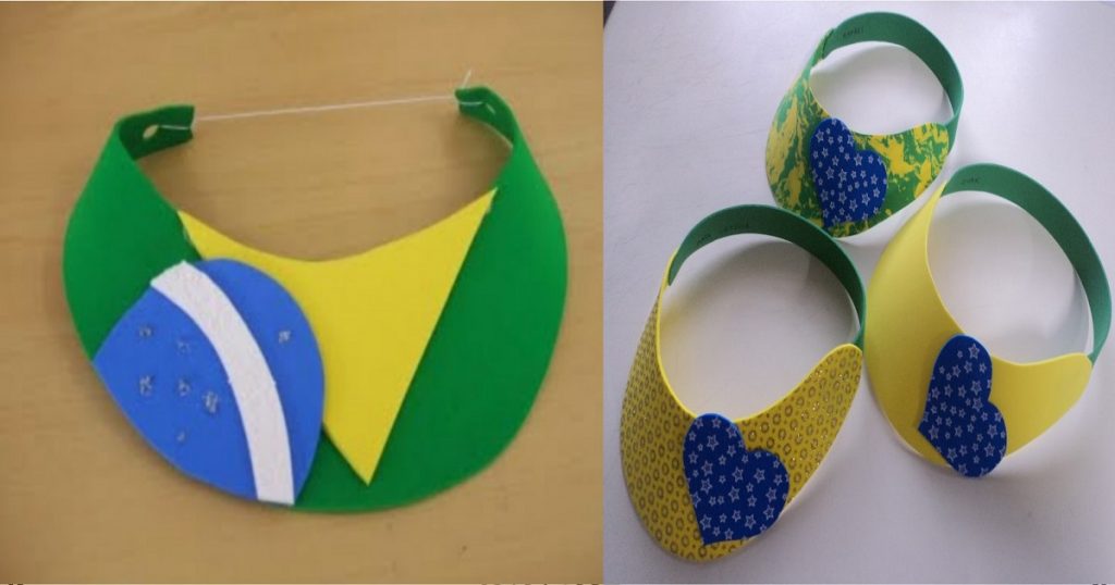 Lembrancinha de Viseira da Bandeira do Brasil