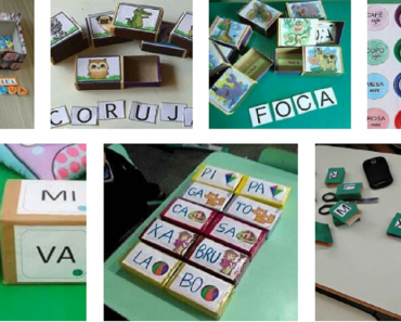 Ideias de Jogos para alfabetização com materiais recicláveis.