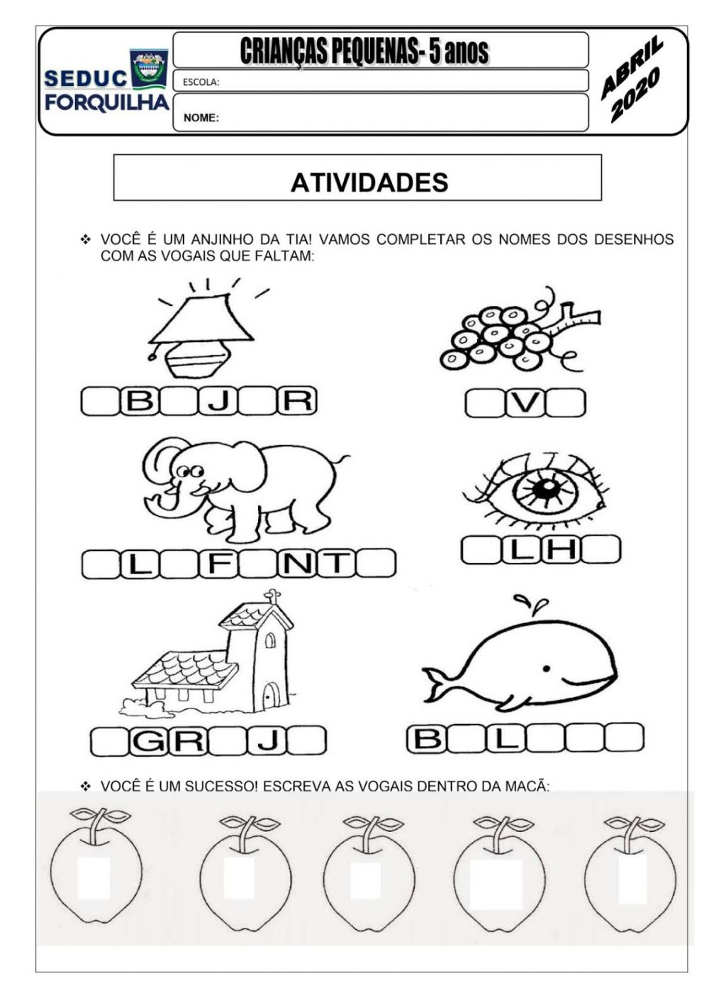 Atividades Lúdicas Para Educação Infantil Para Imprimir - MODISEDU