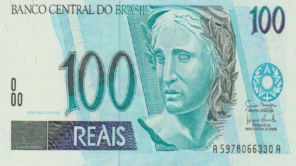 Cédulas de 100 reais para imprimir