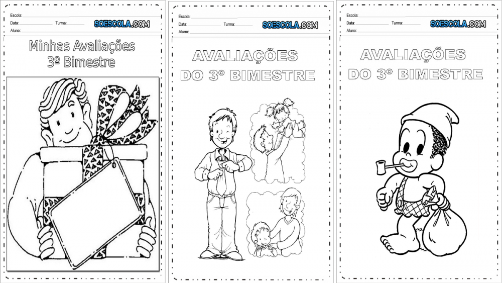Capas de Caderno para imprimir e colorir - SÓ ESCOLA