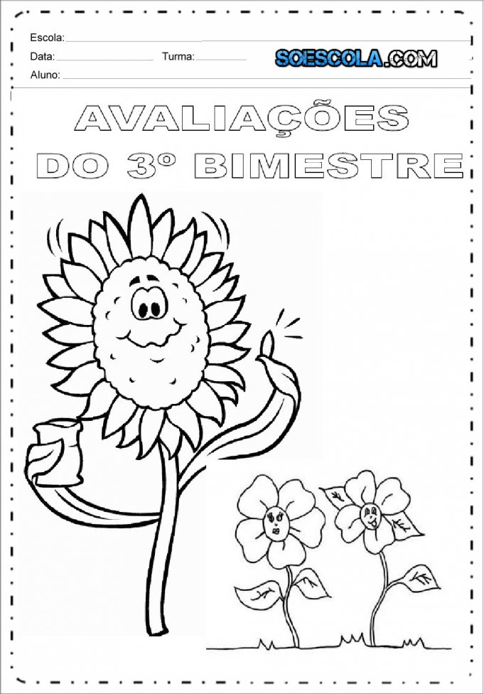 Capas de Avaliação 3 Bimestre - SÓ ESCOLA