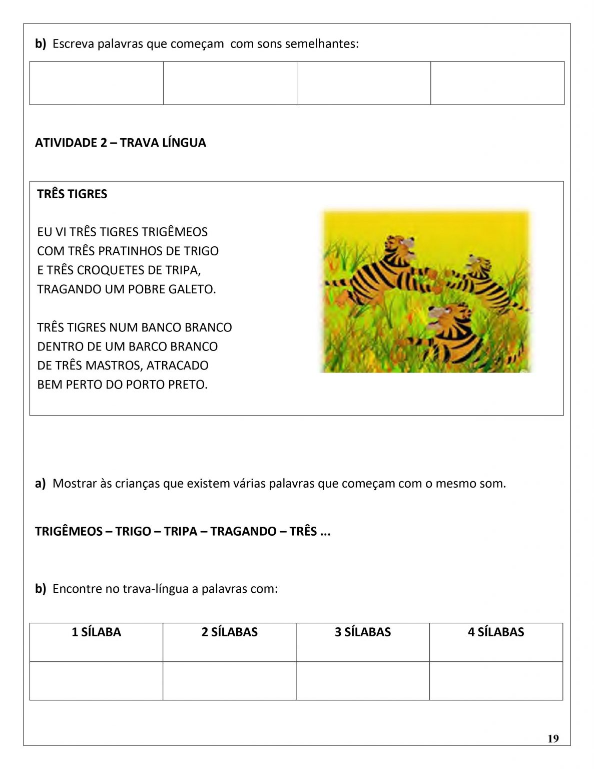 Atividades de Consciência Fonológica - Para imprimir: Folha 016 — SÓ ESCOLA