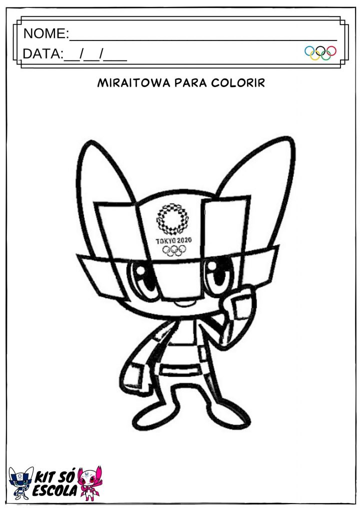 Desenhos de Mascotes olímpicas para colorir, jogos de pintar e imprimir