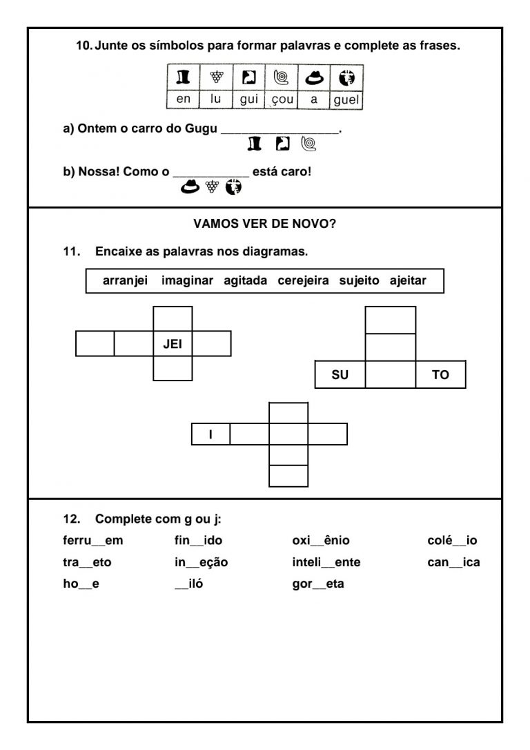 Atividades de Ortografia Gua gue e gui SÓ ESCOLA