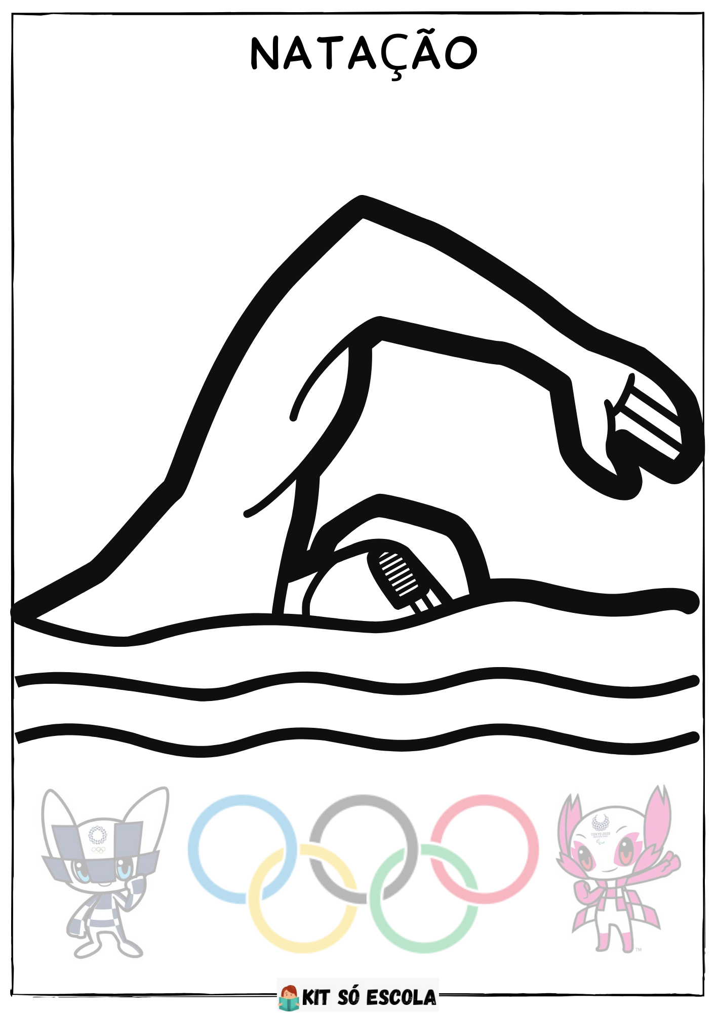 FREE! - Desenho de Piscina Olímpica para Colorir - Twinkl