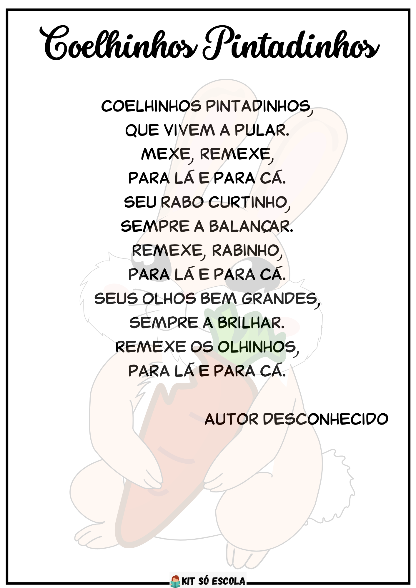 Música Coelhinhos Pintadinhos - SÓ ESCOLA