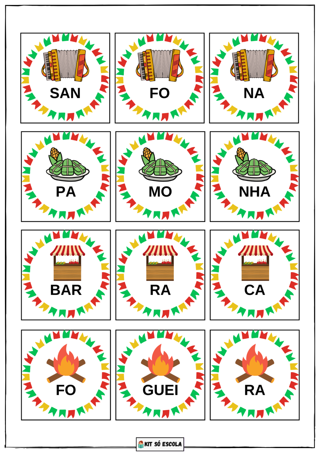 Quebra Cabeça Silábico Da Festa Junina SÓ Escola 6947