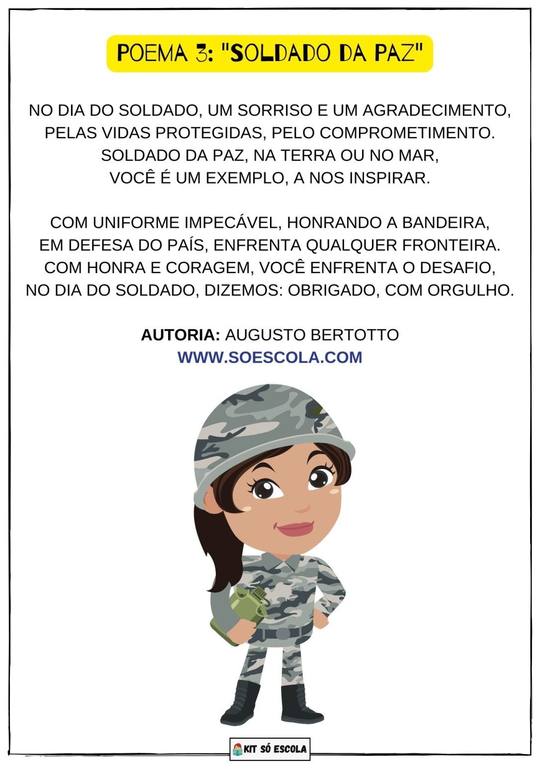 6 Poemas sobre o Dia do Soldado - SÓ ESCOLA